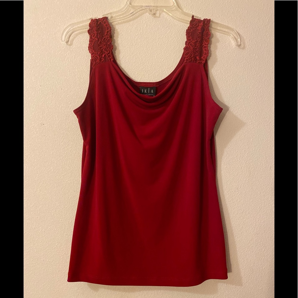 3/$21 Red dress tank with lace trim